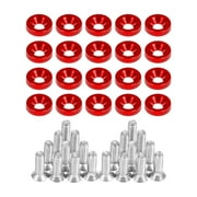 funtasica 20Pcs License Plate Screws Set for Cars Motorcycles Trucks Suvs with Washers red